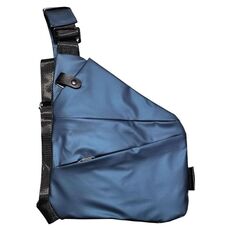 Borsa a tracolla sportiva da uomo casual Borsa a tracolla singola multitasche di grande capacità, stile: pellicola in pelle sulla spalla sinistra (blu)