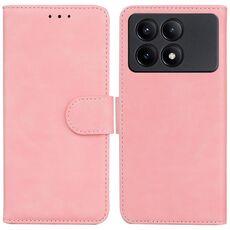 Per Xiaomi Redmi K70E / Poco X6 Pro Custodia per cellulare in pelle Flip in puro colore Skin Feel (rosa)