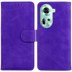 Per OPPO Reno 11 Global Skin Feel Custodia in pelle flip in puro colore (viola)