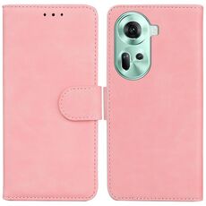 Per OPPO Reno 11 Global Skin Feel Custodia in pelle flip in puro colore (rosa)