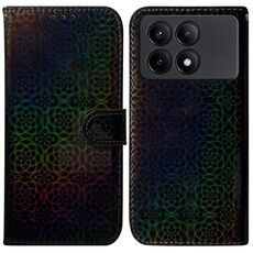 Per Xiaomi Redmi K70E / Poco X6 Pro Custodia per telefono in pelle con fibbia magnetica colorata (nera)
