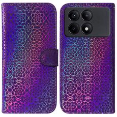Custodia per telefono in pelle colorata con fibbia magnetica per Xiaomi Redmi K70E / Poco X6 Pro (viola)
