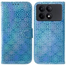 Custodia per telefono in pelle colorata con fibbia magnetica per Xiaomi Redmi K70E / Poco X6 Pro (blu)
