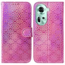 Per OPPO Reno11 Custodia per telefono in pelle con fibbia magnetica colorata globale (rosa)