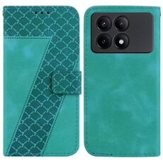 Per Xiaomi Redmi K70E / Poco X6 Pro Custodia per telefono in pelle goffrata a forma di 7 (verde)