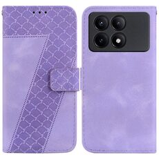 Custodia per telefono in pelle goffrata a forma di 7 per Xiaomi Redmi K70E / Poco X6 Pro (viola)