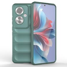 Per OPPO Reno 11 F 5G Global Magic Shield TPU + custodia per telefono in flanella (verde scuro)