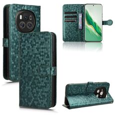 Custodia per telefono in pelle con texture a nido d'ape per Honor Magic6 (verde)