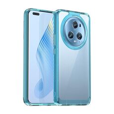 Per Honor Magic5 Pro Custodia per telefono ibrida in TPU acrilico serie colorata (blu trasparente)