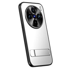 Per vivo X100 / X100 Pro R-JUST RJ-61 Galvanotecnica TPU satinato + custodia per PC con supporto (Argento)