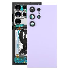 Viola chiaro, Per Samsung Galaxy S24 Ultra SM-S928B Cover posteriore batteria OEM con copriobiettivo fotocamera (viola chiaro)