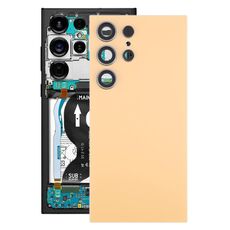 Per Samsung Galaxy S24 Ultra SM-S928B Cover posteriore batteria OEM con copriobiettivo fotocamera (giallo)