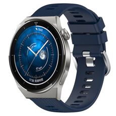 Per Huawei Watch GT3 Pro 46mm 22mm Cinturino in silicone morbido a tinta unita (blu notte)