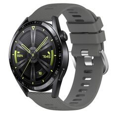 Per Huawei Watch GT3 46mm 22mm Cinturino in silicone morbido a tinta unita (grigio scuro)
