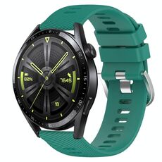 Per Huawei Watch GT3 46mm 22mm Cinturino in silicone morbido a tinta unita (verde)