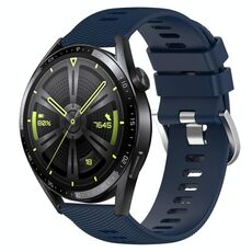 Per Huawei Watch GT3 46mm 22mm Cinturino in silicone morbido a tinta unita (blu notte)