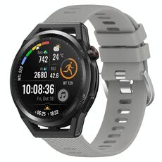 Per Huawei Watch GT Runner 22mm Cinturino in silicone morbido a tinta unita (grigio)