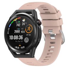 Per Huawei Watch GT Runner 22mm Cinturino in silicone morbido a tinta unita (rosa)