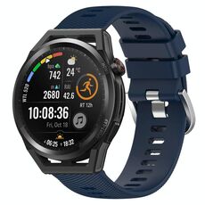 Per Huawei Watch GT Runner 22mm Cinturino in silicone morbido a tinta unita (blu notte)