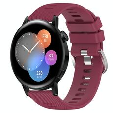 Per Huawei Watch 3 Cinturino per orologio in silicone morbido a tinta unita da 22 mm (rosso vino)