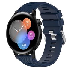 Per Huawei Watch 3 Cinturino per orologio in silicone morbido a tinta unita da 22 mm (blu notte)