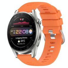 Per Huawei Watch 3 Pro 22mm Cinturino in silicone morbido a tinta unita (arancione)