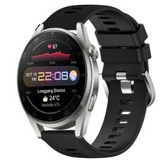 Per Huawei Watch 3 Pro 22mm Cinturino in silicone morbido a tinta unita (nero)