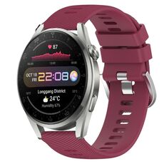 Per Huawei Watch 3 Pro 22mm Cinturino in silicone morbido a tinta unita (rosso vino)