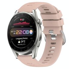 Per Huawei Watch 3 Pro 22mm Cinturino in silicone morbido a tinta unita (rosa)