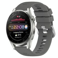 Per Huawei Watch 3 Pro 22mm Cinturino in silicone morbido a tinta unita (grigio scuro)