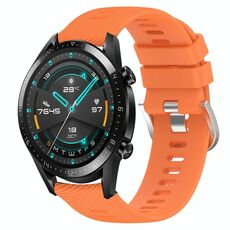Per Huawei GT2 46mm 22mm Cinturino in silicone morbido a tinta unita (arancione)