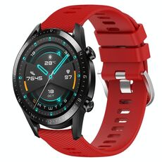 Per Huawei GT2 46mm 22mm Cinturino in silicone morbido a tinta unita (rosso)
