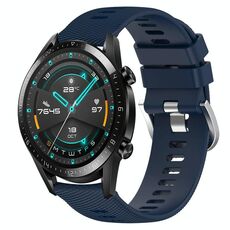 Per Huawei GT2 46mm 22mm Cinturino in silicone morbido a tinta unita (blu notte)