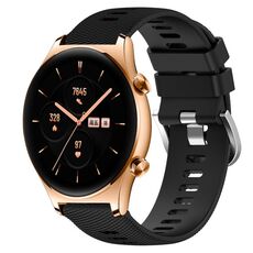 For Honor Watch GS 3 22mm Cinturino in silicone morbido a tinta unita (nero)