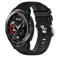 Cinturino per orologio in silicone morbido a tinta unita For Honor Watch GS Pro da 22 mm (nero)