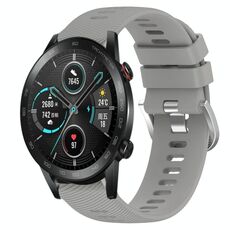 For Honor Magic Watch 2 46mm 22mm Cinturino in silicone morbido a tinta unita (grigio)