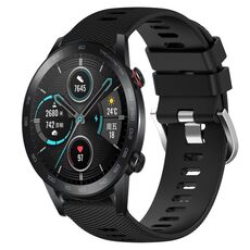Per Honor Magic Watch 2 46mm 22mm Cinturino in silicone morbido a tinta unita (nero)