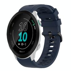 Per Garmin Forerunner 158 20mm cinturino in silicone morbido a tinta unita (blu notte)