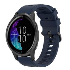 Per Garmin Venu 20mm Cinturino in silicone morbido a tinta unita (blu notte)