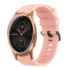 Per Garminmove Luxe 20mm cinturino in silicone morbido a tinta unita (rosa)