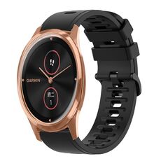 Per Garminmove Luxe 20mm cinturino in silicone morbido a tinta unita (nero)