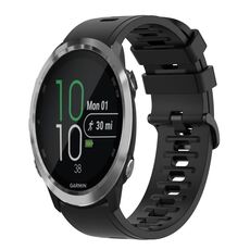 Per Garmin Forerunner 645 Music 20mm Cinturino in silicone morbido a tinta unita (nero)