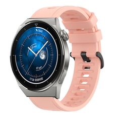 Per Huawei Watch GT3 Pro 43mm 20mm Cinturino in silicone morbido a tinta unita (rosa)