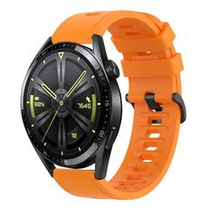 Per Huawei Watch GT3 42mm 20mm Cinturino in silicone morbido a tinta unita (arancione)
