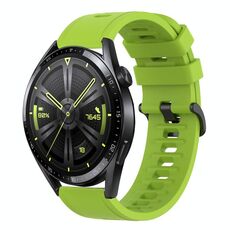 Per Huawei Watch GT3 42mm 20mm Cinturino in silicone morbido a tinta unita (verde lime)
