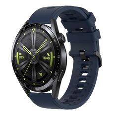 Per Huawei Watch GT3 42mm 20mm Cinturino in silicone morbido a tinta unita (blu notte)