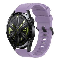 Per Huawei Watch GT3 42mm 20mm Cinturino in silicone morbido a tinta unita (viola)