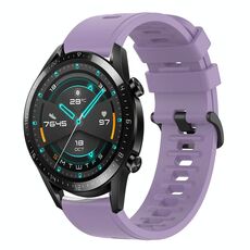 Per Huawei Watch GT2 42mm 20mm Cinturino in silicone morbido a tinta unita (viola)