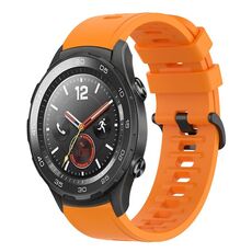 Per Huawei Watch 2 Cinturino per orologio in silicone morbido a tinta unita da 20 mm (arancione)