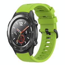 Per Huawei Watch 2 Cinturino per orologio in silicone morbido a tinta unita da 20 mm (verde lime)